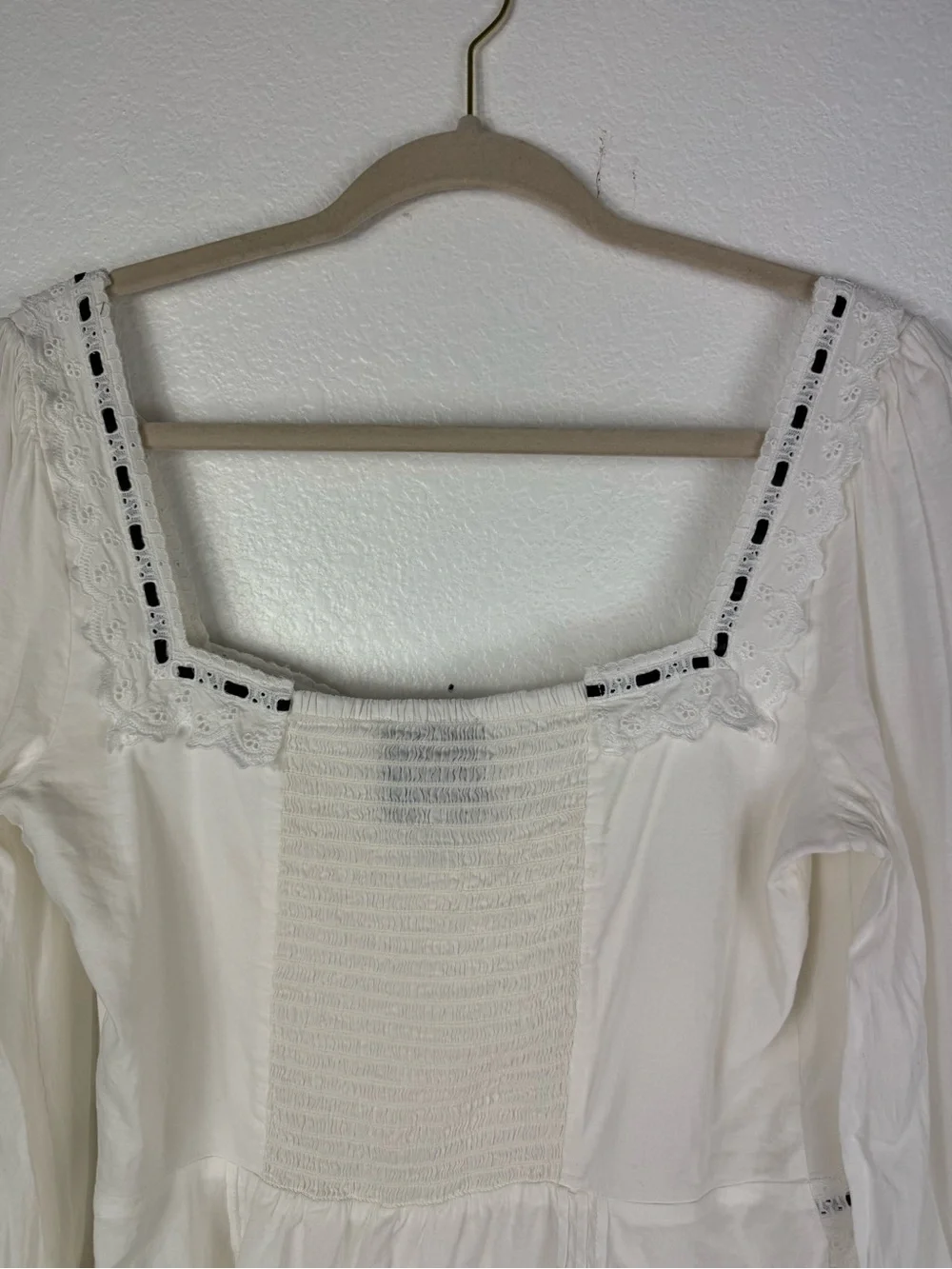 Reformation Haisley Top In White longsleeve size 10